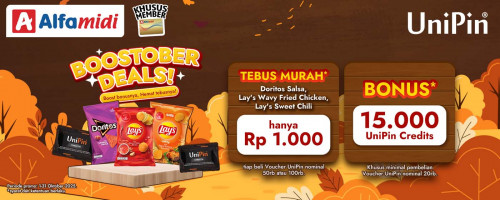 Boostober! Tebus Doritos atau Lay’s Cuma Rp 1.000 + Bonus 15.000 UniPin Credits!